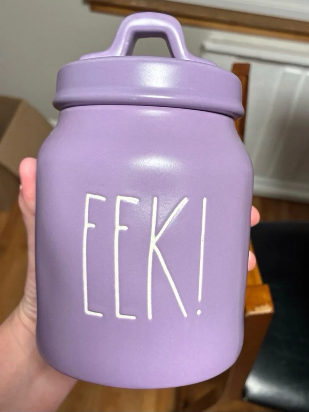 Rae Dunn baby purple EEK Canister